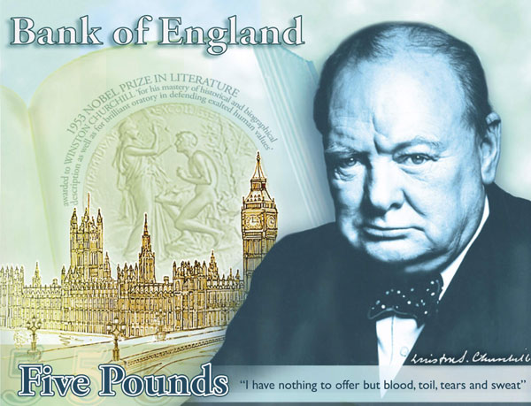 Churchill to appear on new British banknote